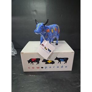 Cow Parade Blue Party  Cow Figurine, Westland Giftware, #9178, Box/Tag